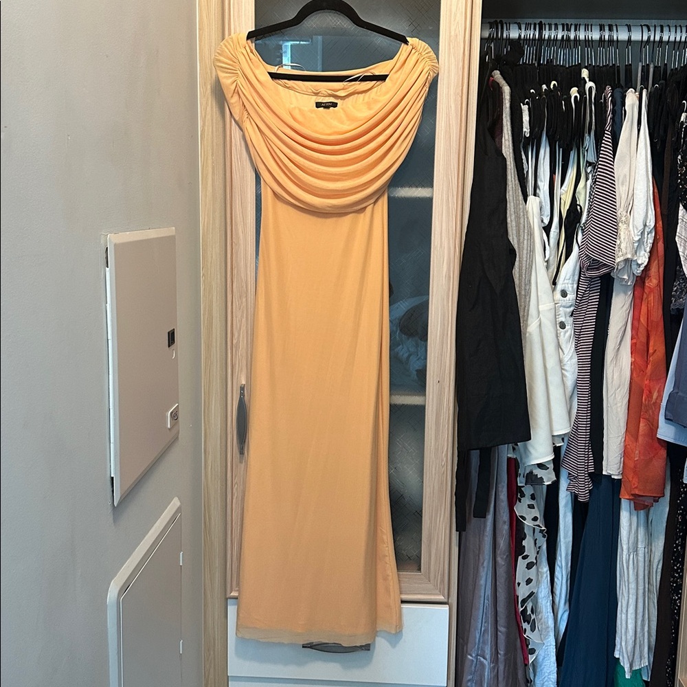 NWOT AFRM Mccall Off The Shoulder Mesh Maxi Dress - Picture 3 of 3